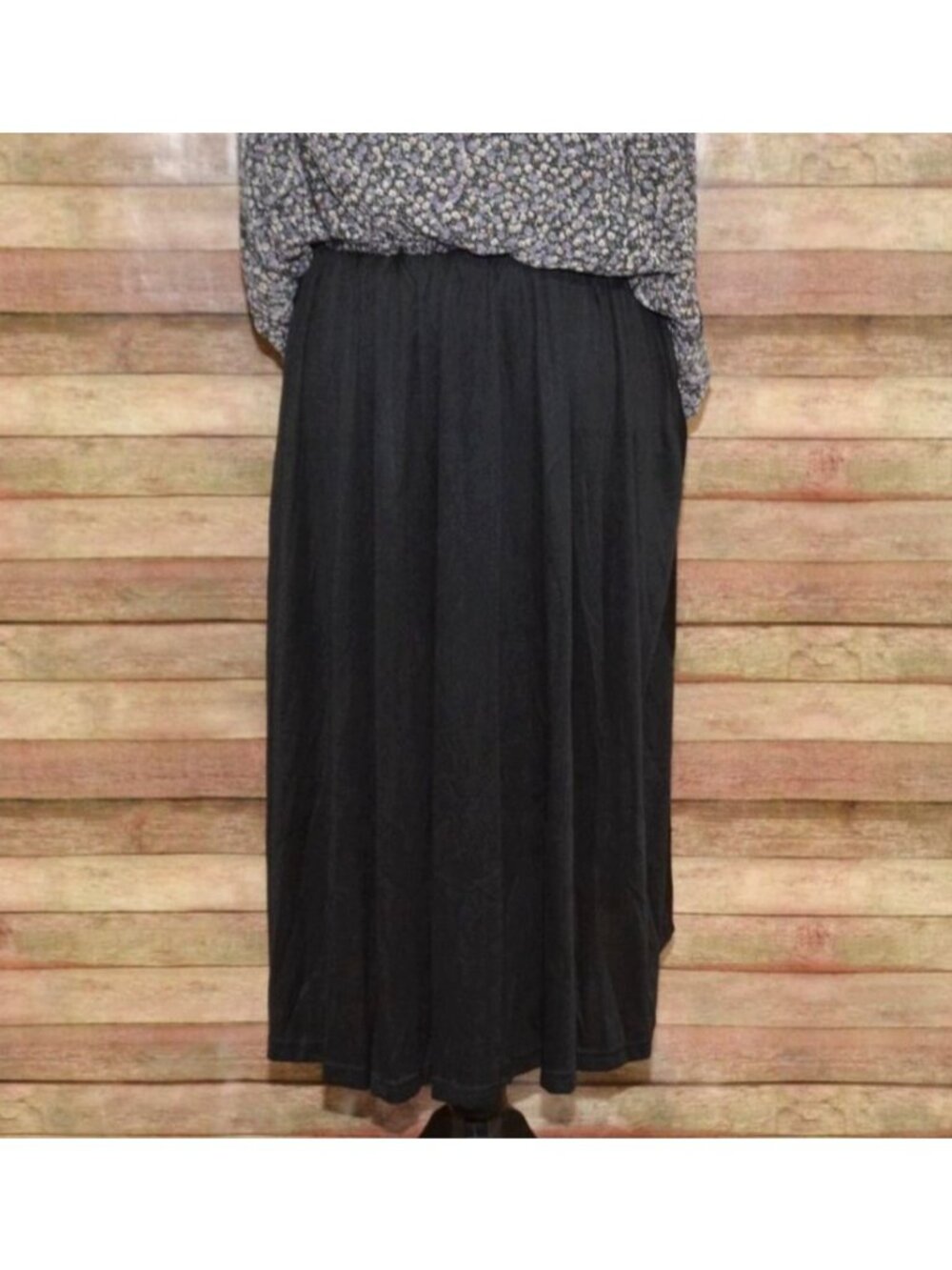 NWT Lulus Size M Evalina Black Micro Dark Floral Mock Neck Midi Dress - Picture 13 of 16